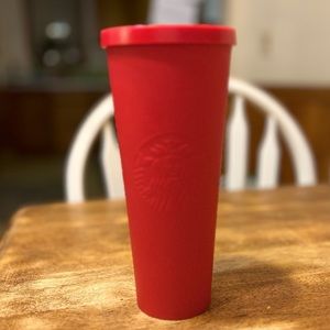 Starbucks 2016 Red Matte Soft Touch Tumbler with Lid
